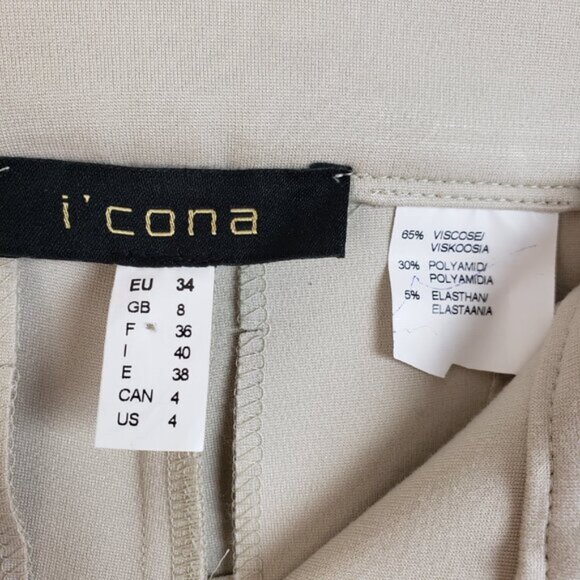 I'CONA Slim Fit Athleisure Casual Pants size 4 Drawstring Stretch - Picture 4 of 8